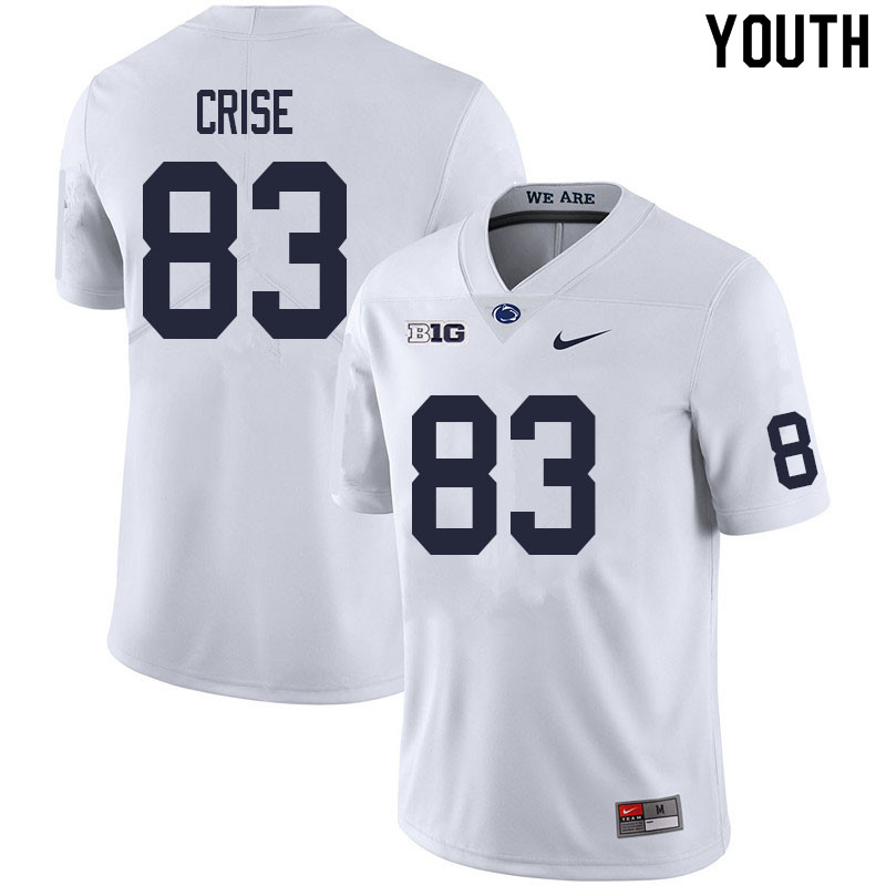 Youth #83 Johnny Crise Penn State Nittany Lions College Football Jerseys Sale-White - Click Image to Close